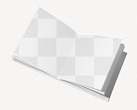 Open book png mockup, transparent design 