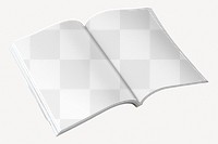 Open book png mockup, transparent design