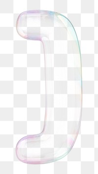 Square bracket symbol png sticker, 3D transparent holographic bubble
