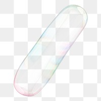 Slash sign symbol png sticker, 3D transparent holographic bubble