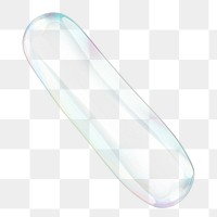 Slash sign symbol png sticker, 3D transparent holographic bubble