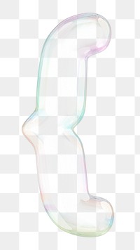 Curly bracket symbol png sticker, 3D transparent holographic bubble