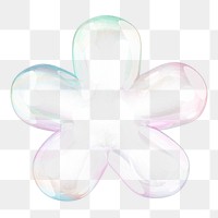 Asterisk symbol png sticker, 3D transparent holographic bubble