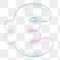 Euro currency sign png sticker, 3D transparent holographic bubble