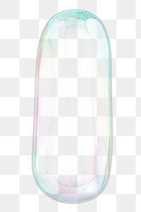 I png letter sticker, 3D transparent holographic bubble