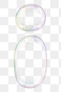 i png letter sticker, 3D transparent holographic bubble