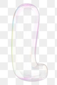 l png letter sticker, 3D transparent holographic bubble