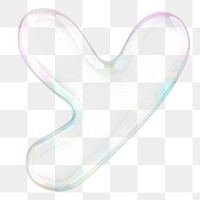 y png letter sticker, 3D transparent holographic bubble