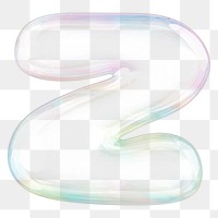 Z png letter sticker, 3D transparent holographic bubble