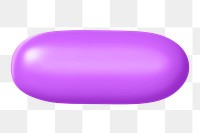 3D Minus sign png symbol sticker, purple balloon texture, transparent background