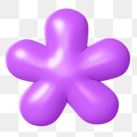 3D Asterisk png symbol sticker, purple balloon texture, transparent background