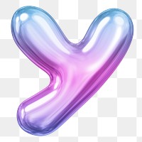 y letter png sticker, pink 3D gradient balloon English alphabet, transparent background