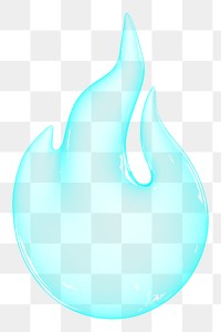 Blue flam png icon  sticker, transparent background