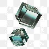 Crystal cubes png sticker, transparent background
