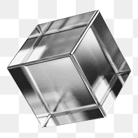 Crystal cube png sticker, transparent background