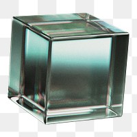 Crystal cube png sticker, transparent background