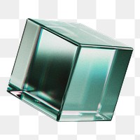 Crystal cube png sticker, transparent background