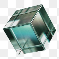 Crystal cube png sticker, transparent background