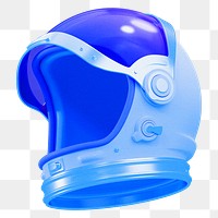 Png blue astronaut helmet sticker, transparent background