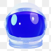 Png blue astronaut helmet sticker, transparent background