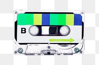 Png retro cassette tape sticker, transparent background