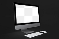Computer screen png mockup, digital device transparent design