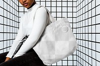 Tote bag png mockup, women's accessory  transparent design