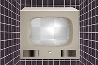 CRT TV png transparent mockup, retro design