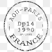 Travel stamp png sticker, Paris France word transparent background