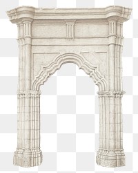 Vintage archway png sticker, transparent background