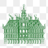 Palace building png sticker, transparent background