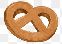 Crack pretzel png sticker, transparent background