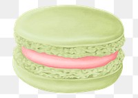 Green macaroon png sticker, transparent background