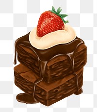 Fudge brownies png sticker, transparent background