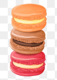 Colorful macaroon png sticker, transparent background