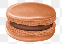 Chocolate macaroon png sticker, transparent background