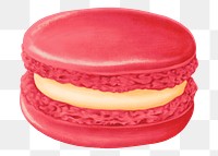 Red velvet macaroon png sticker, transparent background