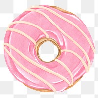 Strawberry donut png sticker, transparent background