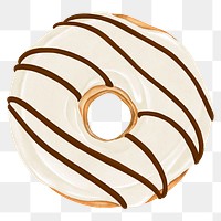 Vanilla donut png sticker, transparent background