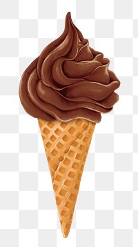 Chocolate soft serve png sticker, transparent background