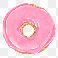 Strawberry donut png sticker, transparent background