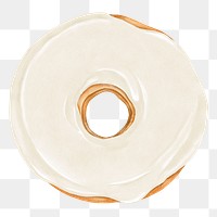 Vanilla donut png sticker, transparent background