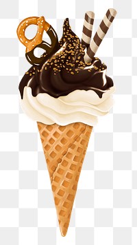 Vanilla soft serve png sticker, transparent background