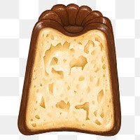 Vanilla canele png sticker, transparent background