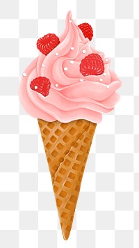 Berry soft serve png sticker, transparent background