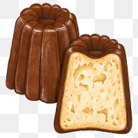 Vanilla canele png sticker, transparent background