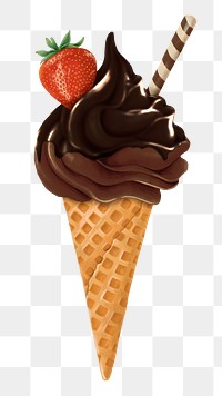 Chocolate soft serve png sticker, transparent background