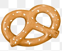 Crack pretzel png sticker, transparent background