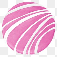 Strawberry cake pop png sticker, transparent background