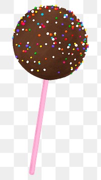 Chocolate cake pop png sticker, transparent background